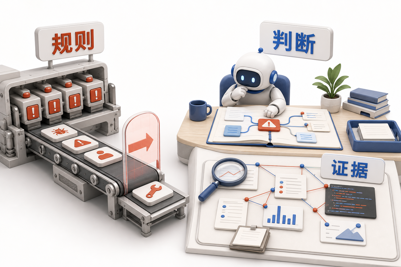 AIOps 概念图:脚本和 Agent 的差别