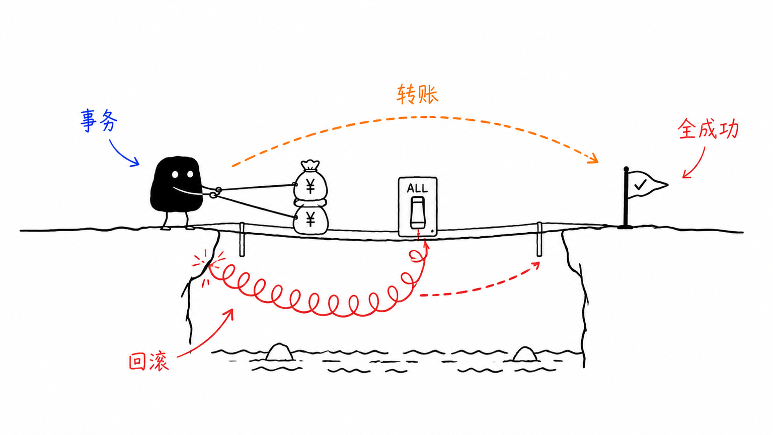 事务要求一组动作整体成功或整体回滚