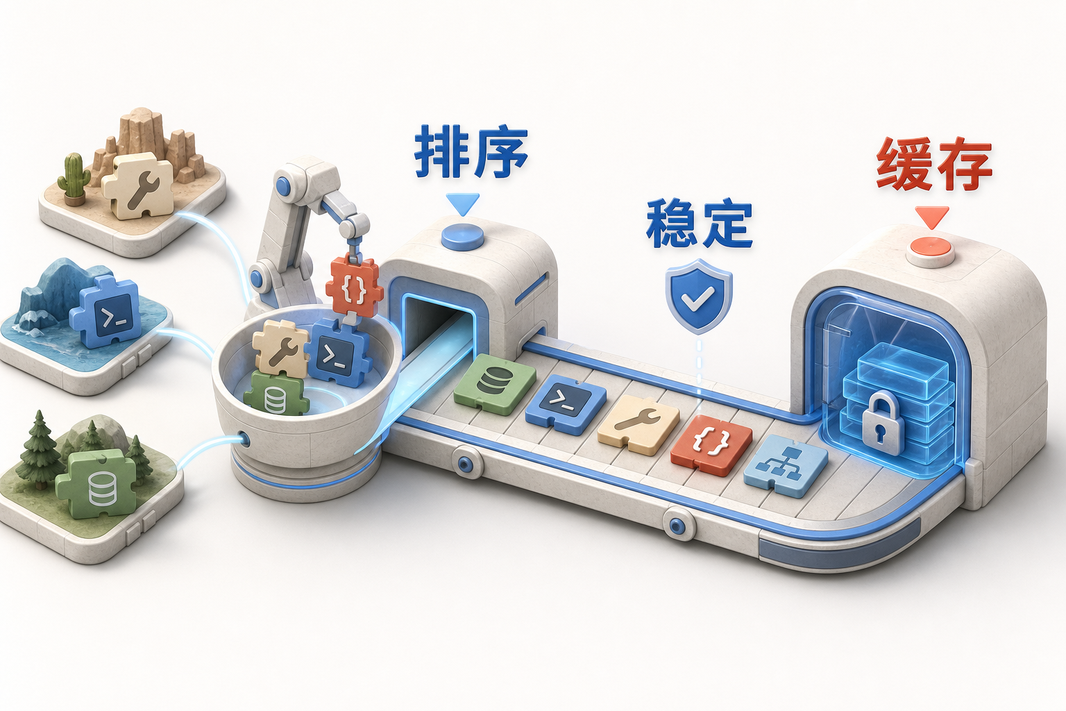 AIOps 概念图：工具排序和缓存