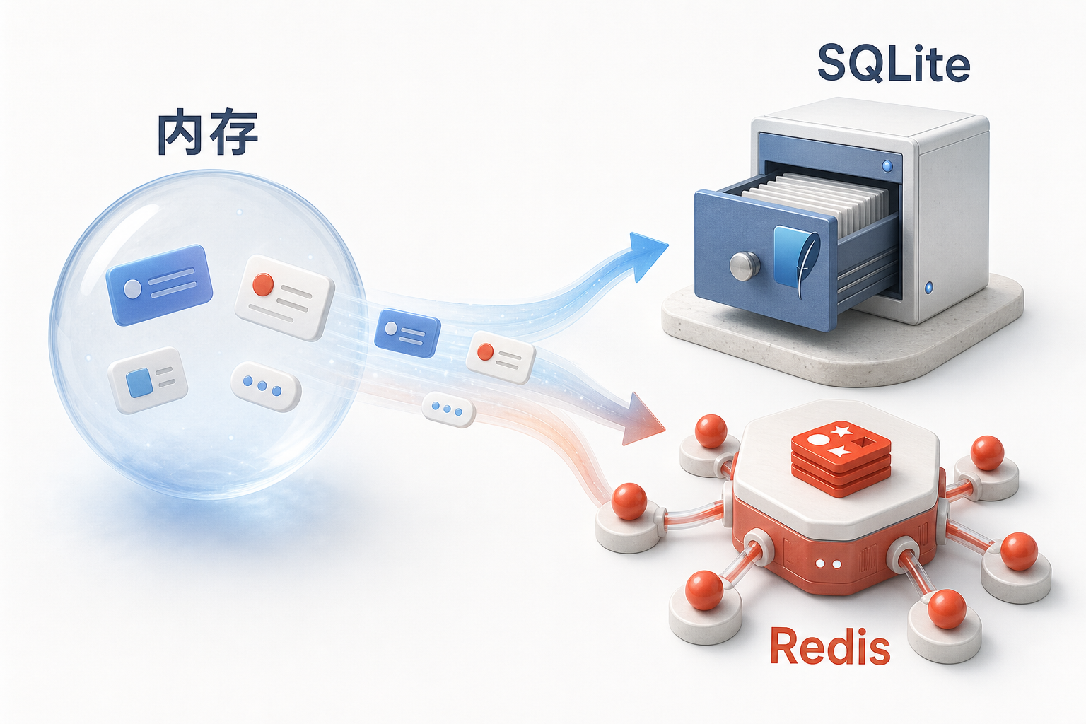 AIOps 概念图：从内存到持久存储
